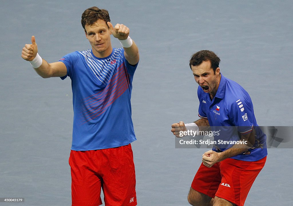 Serbia v Czech Republic - Davis Cup World Group Final: Day Two