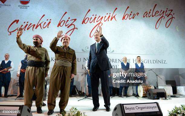 Turkish Prime Minister Recep Tayyip Erdogan , the head of autonomous Kurdish government in Iraq's north Masoud Barzani and Kurdish singer Sivan...