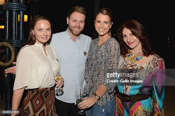 Singer Brian McFadden and his wife, Vogue Williams attend the official welcome function ahead of the Gary Player Invitational presented by Coca-Cola...