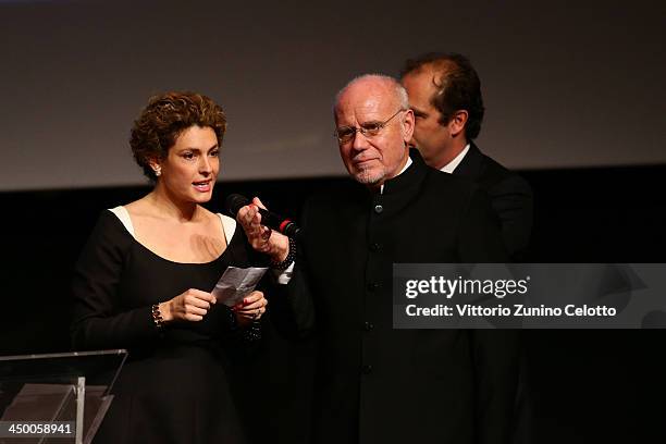 Ginevra Elkann and Rome Film Festival director Marco Mueller attend the Official Award Ceremony during the 8th Rome Film Festival at the Auditorium...