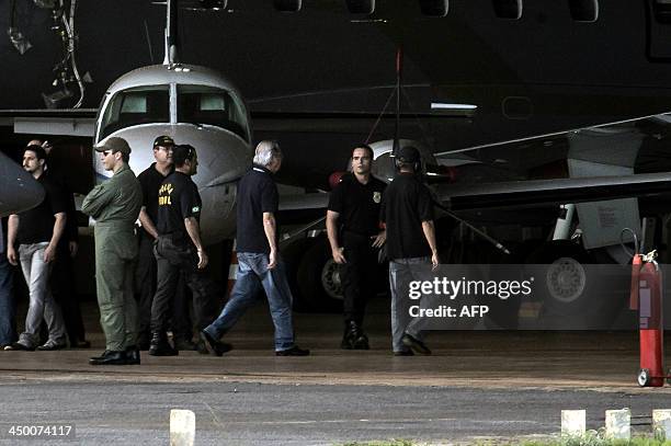 The former Chief of Staff of former Brazilian President Luiz Inacio Lula da Silva, Jose Dirceu , accused in the Mensalao scandal, arrives at the...