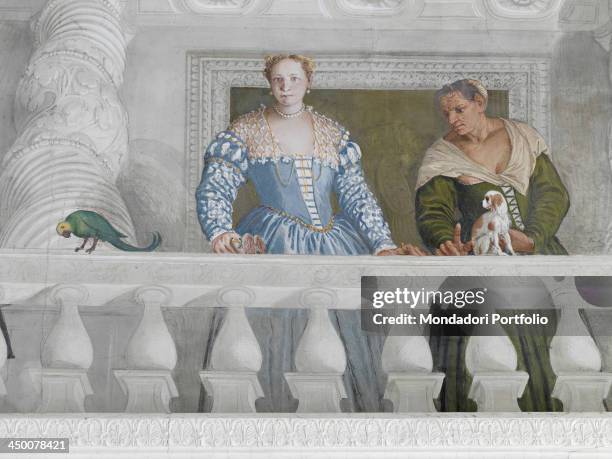 Giustiniana Giustiniani with wetnurse , by Paolo Caliari known as Veronese, 1560 - 1562, 16th Century, fresco.