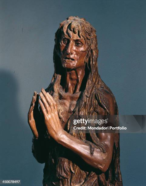 Magdalene Penitent , by Donato di Niccolò di Betto Bardi known as Donatello, 1453 - 1455, 15th Century, carved gilded and painted wood, 188 cm.