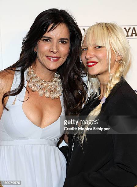 Actress Patricia Velasquez and singer-songwriter Sia attend the 2014 Wayuu Taya Gala Honoring Kimora Lee Simmons at Trump SoHo on June 4, 2014 in New...
