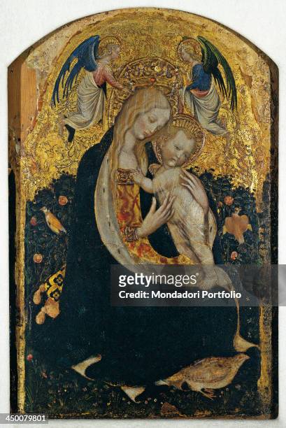 Madonna with Child crowned by two Angels (Madonna con il Bambino incoronata da due angeli , by Antonio Pisano known as Pisanello 15th Century,...