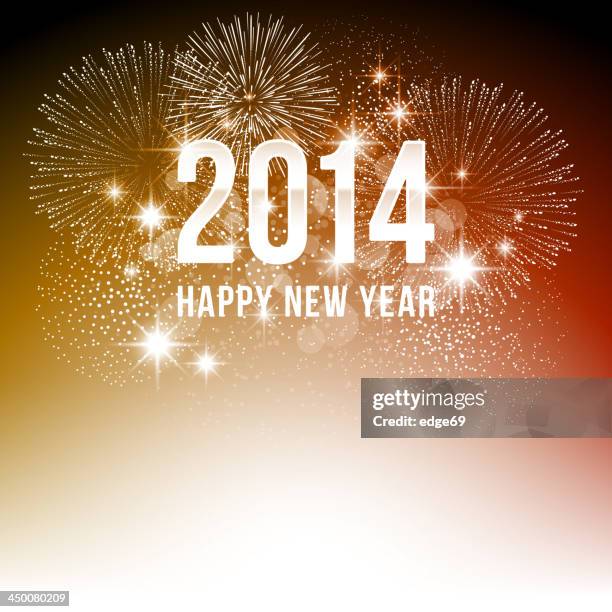 new year's fireworks - 2014 stock illustrations