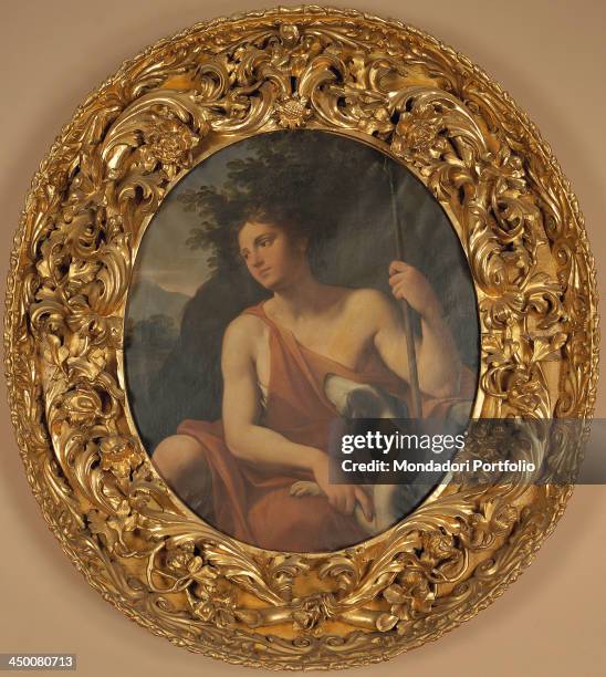 Wood oval frame , by Bologna manufacture 18th Century, water gilding with bole, 70 x 100 x 30.