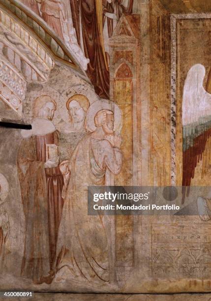 Announcement of Death to the Virgin , by Second Master of Chiaravalle, Stefano Fiorentino, 14th Century, fresco.