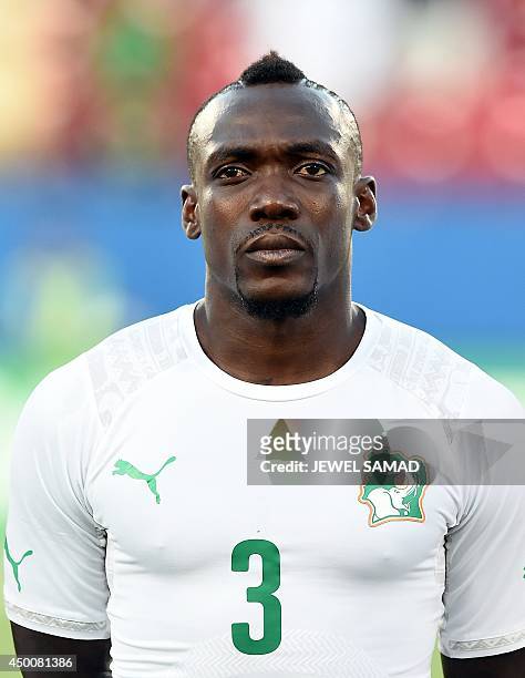 Ivory Coast's defender Arthur Boka is pictured before a World Cup preparation match between Ivory Coast and El Salvador at the Toyota Stadium in...