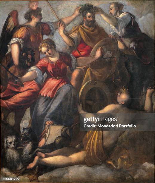 Triumph of Mars , by Jacopo Negretti known as Palma il Giovane, 16th Century, oil on canvas, 191 x 164 cm.