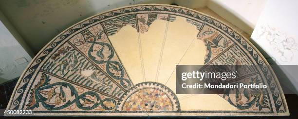 Apse's floor , 6th Century, polychrome mosaic, 267 x 455 cm .