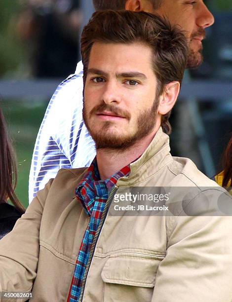 Andrew Garfield attends 'The Amazing Spiderman 2' Photo Call held at Sony Pictures Studios on November 16, 2013 in Culver City, California.