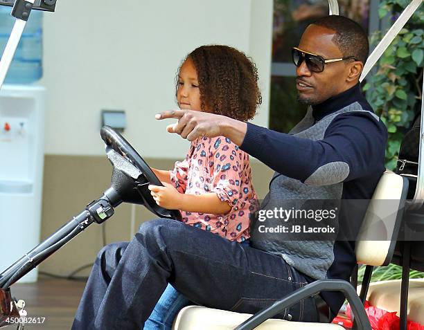 Jamie Foxx and Annalise Bishop attend 'The Amazing Spiderman 2' Photo Call held at Sony Pictures Studios on November 16, 2013 in Culver City,...