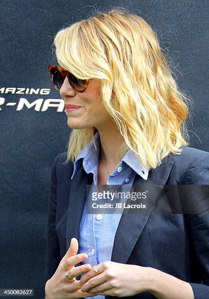 Emma Stone attends 'The Amazing Spiderman 2' Photo Call held at Sony Pictures Studios on November 16, 2013 in Culver City, California.