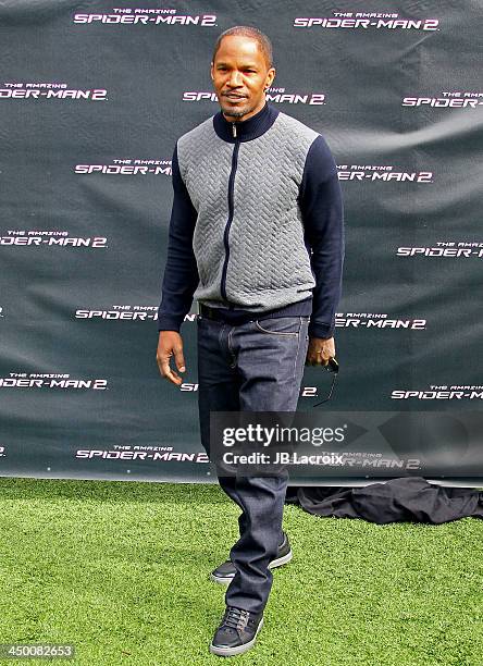 Jamie Foxx attends 'The Amazing Spiderman 2' Photo Call held at Sony Pictures Studios on November 16, 2013 in Culver City, California.