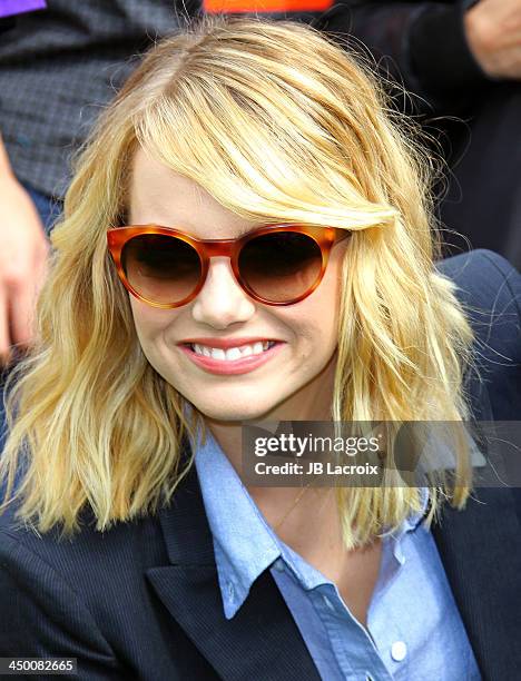 Emma Stone attends 'The Amazing Spiderman 2' Photo Call held at Sony Pictures Studios on November 16, 2013 in Culver City, California.