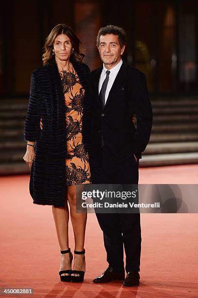 Pietro Valsecchi and Jury Member Camilla Nesbitt attends the Award Winners Photocall during The 8th Rome Film Festival on November 16, 2013 in Rome,...