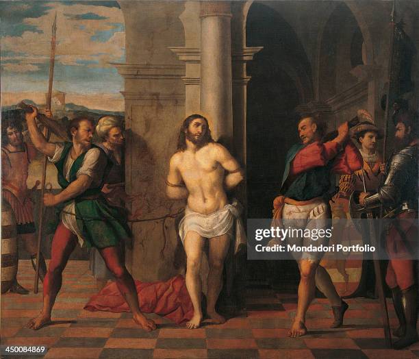 Flagellation of Christ , by Jacopo Negretti known as Palma il Giovane, 16th Century, canvas.