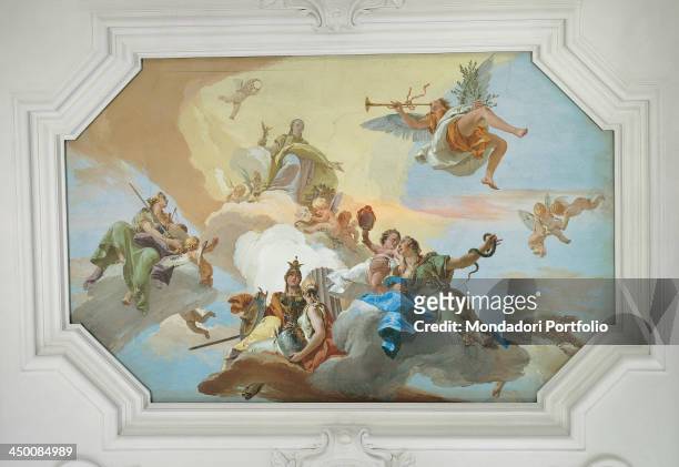 Glory among Virtues , by Giambattista Tiepolo 18th Century, fresco.