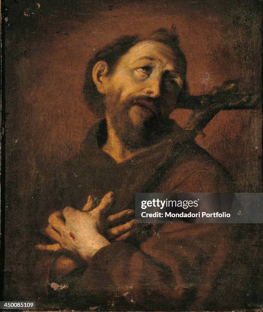 Saint Francis , after the manner of Giovan Francesco Barbieri known as il Guercino, 17th Century, oil on canvas.