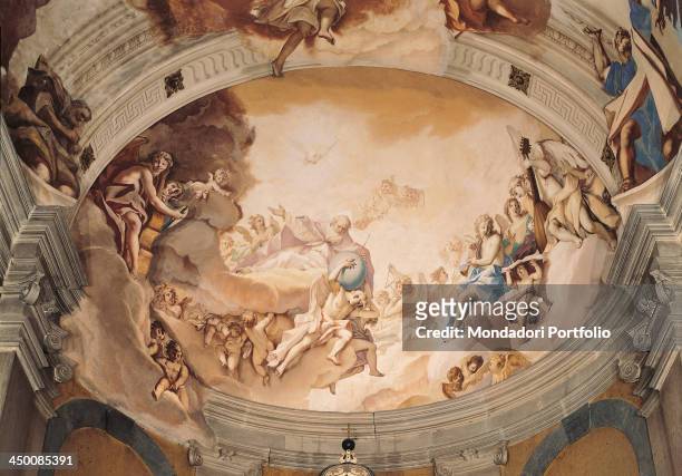 The Trinity, heavenly beings and Musician Angels , by Sebastiano Ricci 17th Century, fresco.