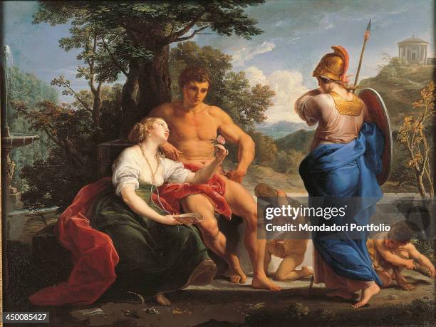Hercules at the crossroads between Virtue and Pleasure (Ercole al bivio tra la Virtù e la Voluttà , by Pompeo Girolamo Batoni 18th Century, oil on...