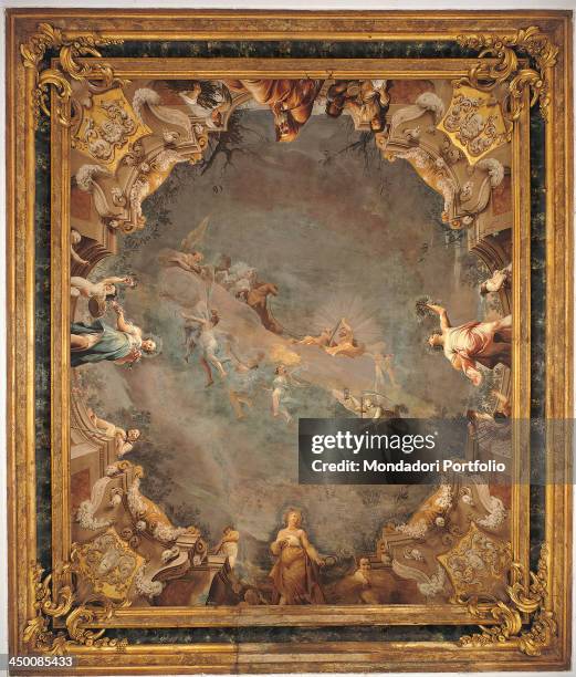 Triumph of Hercules and the Four Seasons , by Giuseppe Maria Crespi known as lo Spagnuolo 17th Century, fresco.