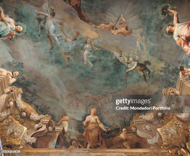Triumph of Hercules and the Four Seasons , by Giuseppe Maria Crespi known as lo Spagnuolo 17th Century, fresco.