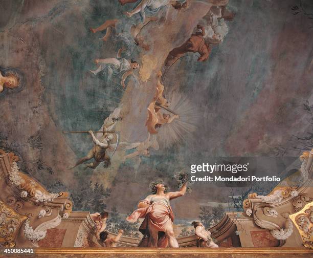 Triumph of Hercules and the Four Seasons , by Giuseppe Maria Crespi known as lo Spagnuolo 17th Century, fresco.