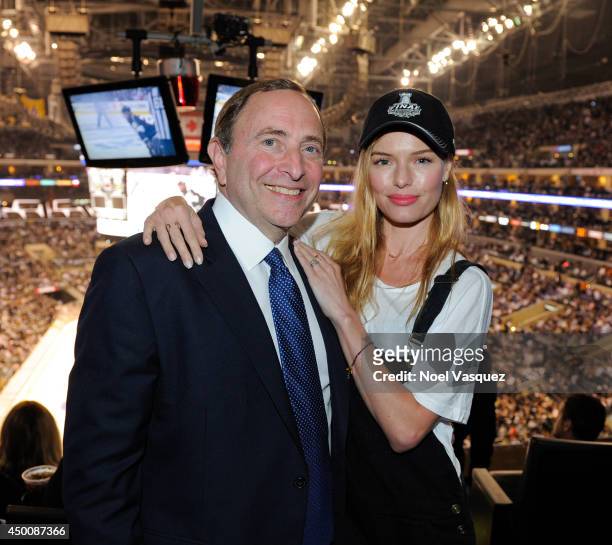 Gary Bettman and Kate Bosworth attend Game One of the 2014 NHL Stanley Cup Final at the Staples Center on June 4, 2014 in Los Angeles, California