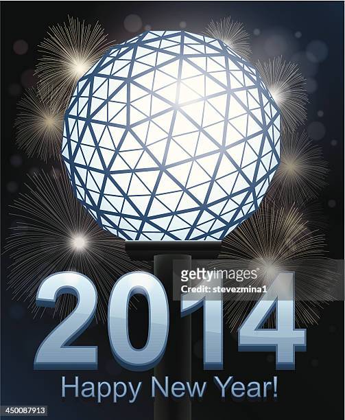 ilustrações, clipart, desenhos animados e ícones de véspera de ano novo de 2014 - times square ball