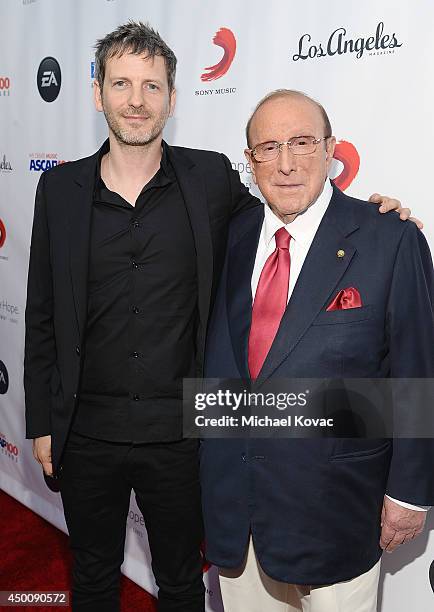 Songwriter Dr. Luke and producer Clive Davis arrive at City of Hope's 10th Anniversary "Songs Of Hope" on June 4, 2014 in Brentwood, California.