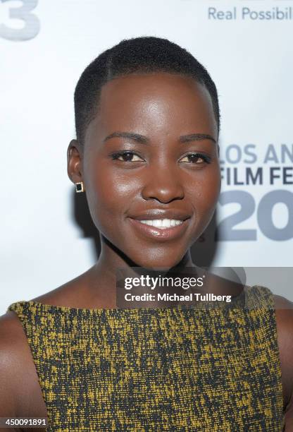 Actress Lupita Nyong'o attends a screening of "12 Years A Slave" at AARP's Movies For Grownups Film Festival 2013 at Regal Cinemas L.A. Live on...