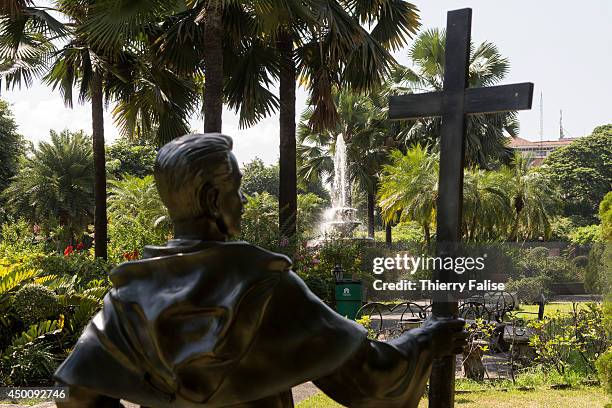Life-sized statues of three of the Philippines' collectively known heroes, the GomBurZa priests, stand in Fort Santiago park. The priests were...