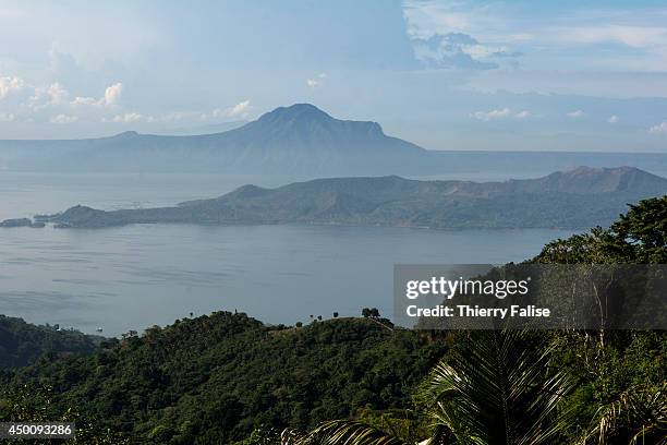 View of the Taal Lake, a large fresh water lake, near Manila with the Taal volcano.