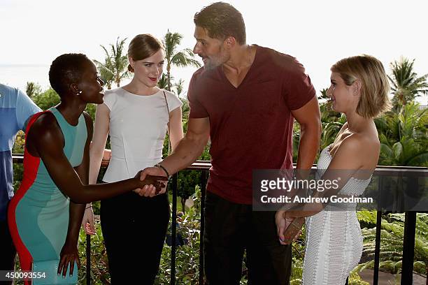 Lupita Nyong'o, Evan Rachel Wood, Joe Manganiello and Emma Roberts attend the Opening Night Reception for the 2014 Maui Film Festival at Wailea on...