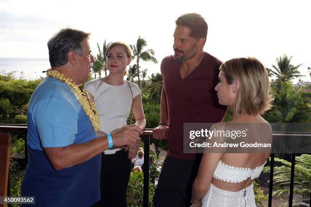 Barry Rivers, Evan Rachel Wood, Joe Manganiello and Emma Roberts attend the Opening Night Reception for the 2014 Maui Film Festival at Wailea on June...