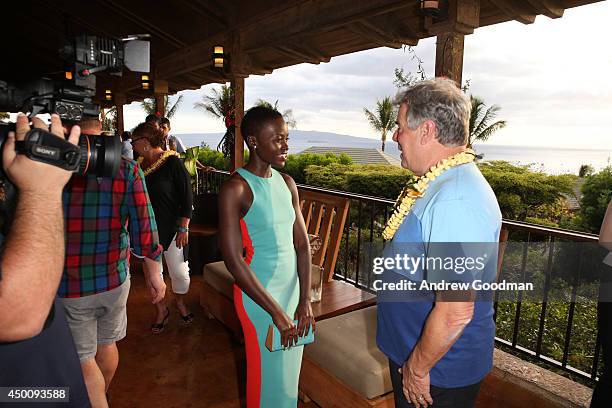 Lupita Nyong'o and Barry Riverts attend the Opening Night Reception for the 2014 Maui Film Festival at Wailea on June 4, 2014 in Wailea, Hawaii.