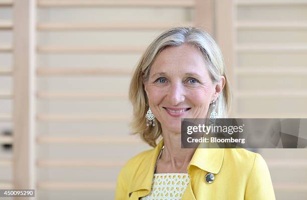 Clara Gaymard, head of French operations at General Electric Co., poses for a photograph during the Freedom and Solidarity Forum in Caen, France, on...