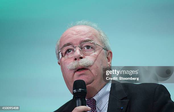 Christophe de Margerie, chief executive officer of Total SA, speaks during the Freedom and Solidarity Forum in Caen, France, on Thursday, June 5,...