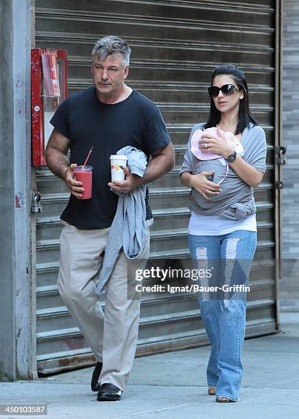 November 13: Alec Baldwin, Hilaria Baldwin and daughter Carmen Gabriela Baldwin are seen on November 13, 2013 in New York, NY.