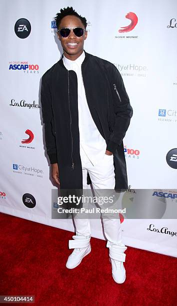 Singer Avery Wilson arriving at Songs Of Hope X 10th Anniversary Event Benefiting City Of Hope at House of Fair on June 4, 2014 in Brentwood,...