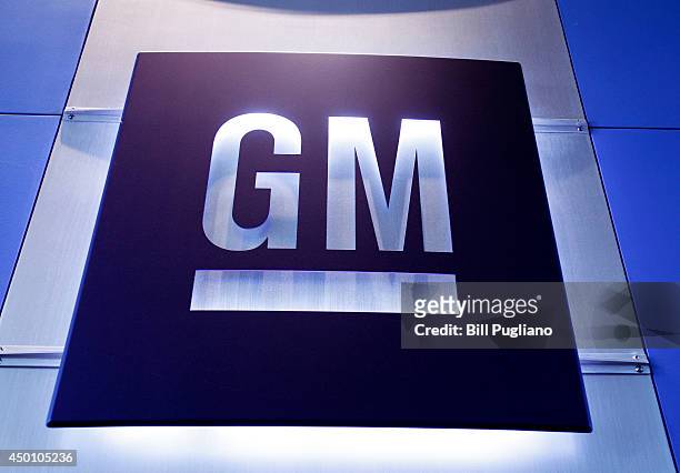 General Motors logo is shown at the General Motors Technical Center, where today Chief Executive Officer Mary Barra held a press conference on June...
