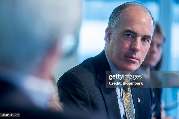 Senator Robert "Bob" Casey, a Democrat from Pennsylvania, listens to a question during an interview in Washington, D.C., U.S., on Thursday, June 5,...