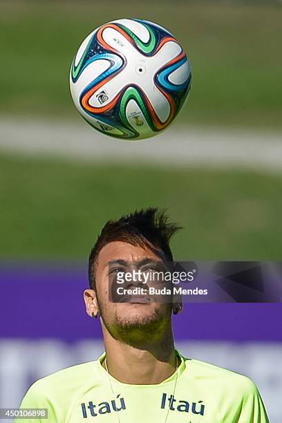 Neymar in action during a training session of the Brazilian national football team at the squad's Granja Comary training complex, in Teresopolis, 90...