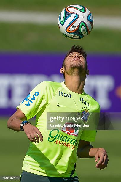 Neymar in action during a training session of the Brazilian national football team at the squad's Granja Comary training complex, in Teresopolis, 90...