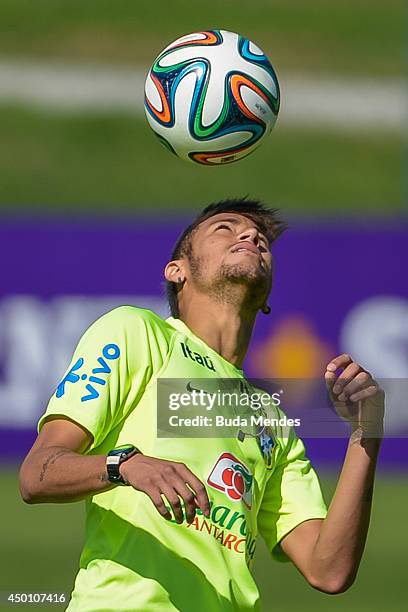 Neymar in action during a training session of the Brazilian national football team at the squad's Granja Comary training complex, in Teresopolis, 90...