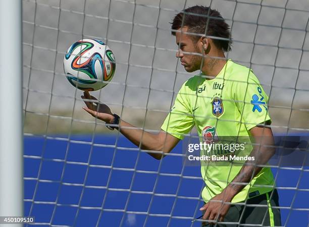 Neymar in action during a training session of the Brazilian national football team at the squad's Granja Comary training complex, in Teresopolis, 90...