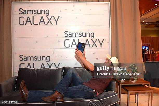 Jon Pardi at the Samsung Galaxy Artist Lounge at the 2014 CMA Music Festival on June 5, 2014 in Nashville, Tennessee.