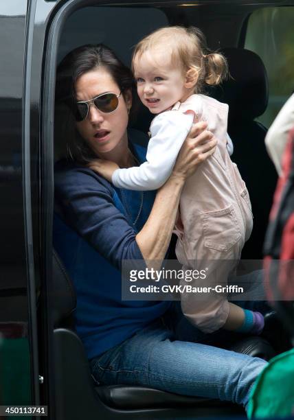 June 02: Jennifer Connelly and Agnes Lark Bettany are seen on June 02, 2013 in Los Angeles, CA.